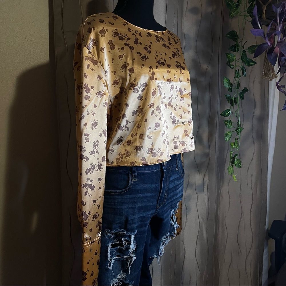 Zara Cropped Blouse Size XL - Picture 2 of 8